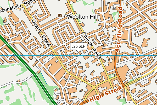L25 6LP map - OS VectorMap District (Ordnance Survey)