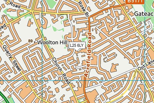 L25 6LY map - OS VectorMap District (Ordnance Survey)