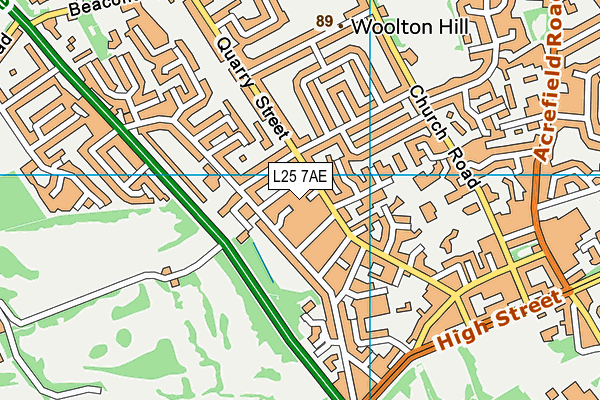 L25 7AE map - OS VectorMap District (Ordnance Survey)