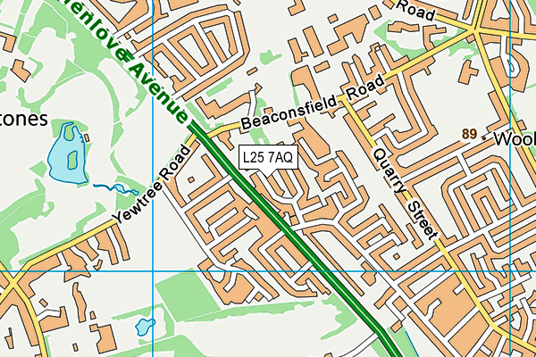 L25 7AQ map - OS VectorMap District (Ordnance Survey)