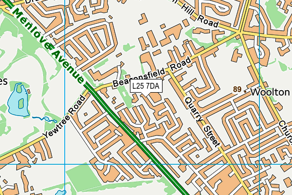 L25 7DA map - OS VectorMap District (Ordnance Survey)