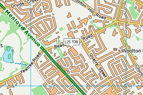 L25 7DB map - OS VectorMap District (Ordnance Survey)