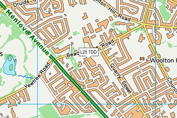 L25 7DD map - OS VectorMap District (Ordnance Survey)