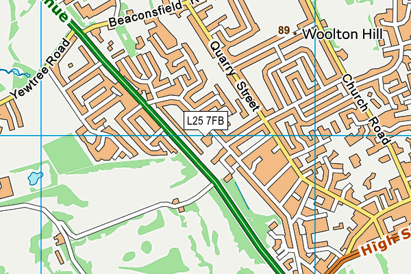 L25 7FB map - OS VectorMap District (Ordnance Survey)