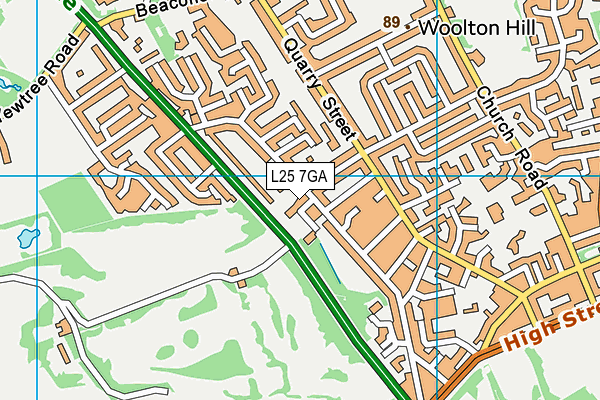 L25 7GA map - OS VectorMap District (Ordnance Survey)