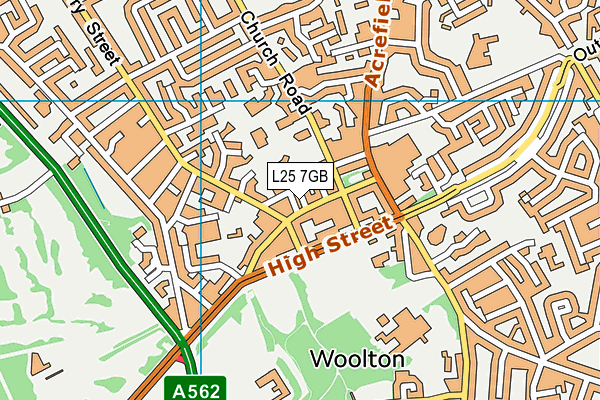 L25 7GB map - OS VectorMap District (Ordnance Survey)