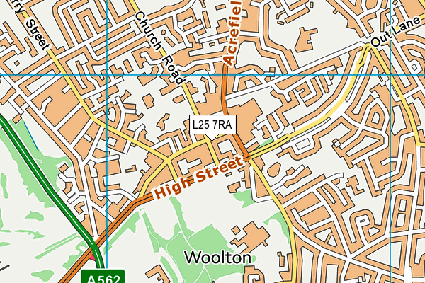 L25 7RA map - OS VectorMap District (Ordnance Survey)