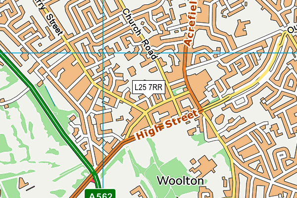 L25 7RR map - OS VectorMap District (Ordnance Survey)