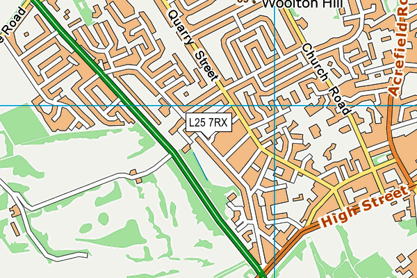 L25 7RX map - OS VectorMap District (Ordnance Survey)