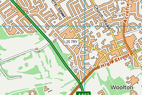 L25 7RY map - OS VectorMap District (Ordnance Survey)