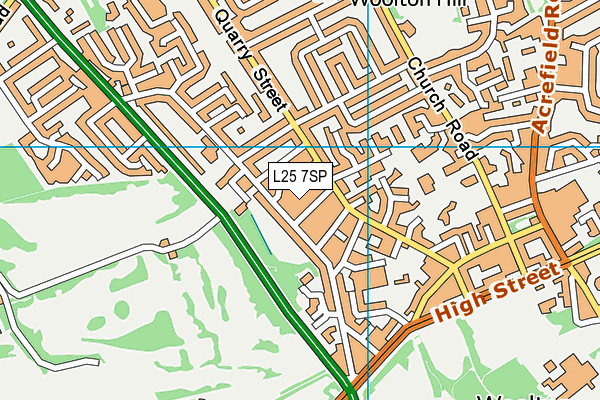 L25 7SP map - OS VectorMap District (Ordnance Survey)