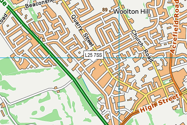 L25 7SS map - OS VectorMap District (Ordnance Survey)
