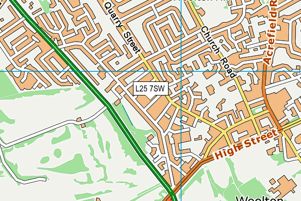 L25 7SW map - OS VectorMap District (Ordnance Survey)