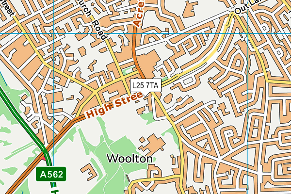 L25 7TA map - OS VectorMap District (Ordnance Survey)