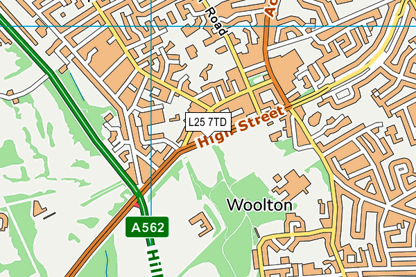 L25 7TD map - OS VectorMap District (Ordnance Survey)