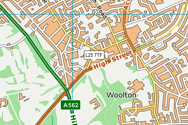 L25 7TF map - OS VectorMap District (Ordnance Survey)