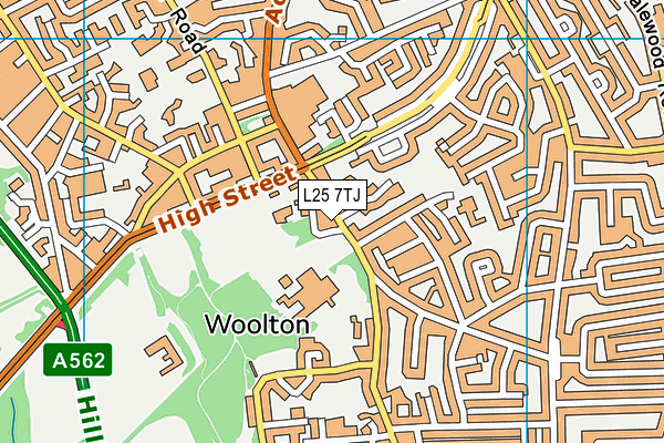 L25 7TJ map - OS VectorMap District (Ordnance Survey)
