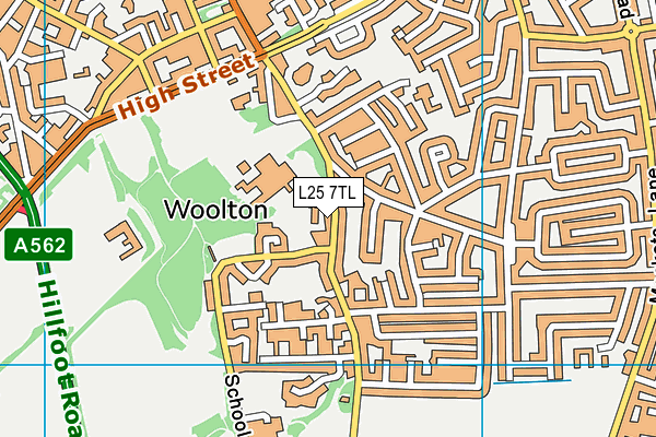 L25 7TL map - OS VectorMap District (Ordnance Survey)