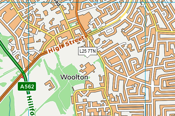 St Julie's Catholic High School map (L25 7TN) - OS VectorMap District (Ordnance Survey)
