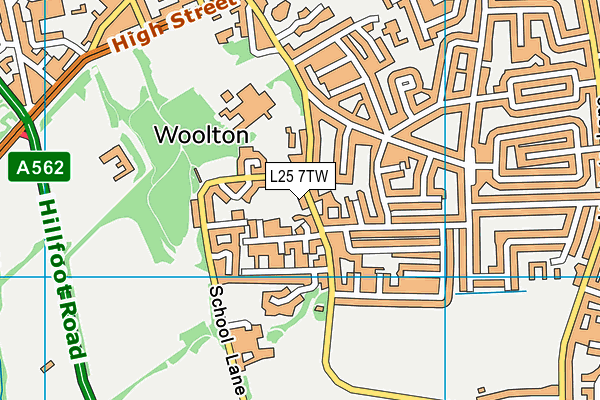 L25 7TW map - OS VectorMap District (Ordnance Survey)