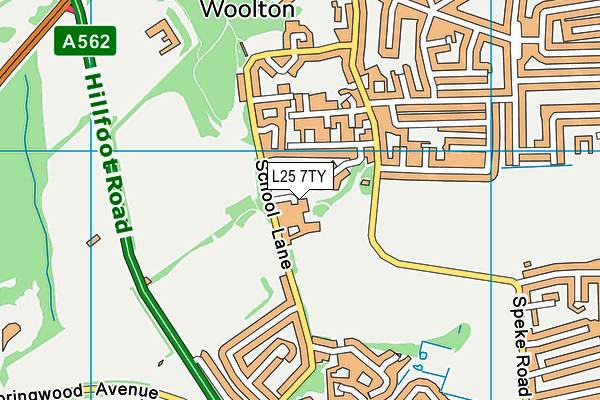 L25 7TY map - OS VectorMap District (Ordnance Survey)