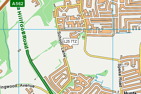 L25 7TZ map - OS VectorMap District (Ordnance Survey)
