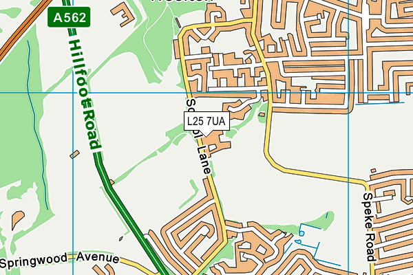 L25 7UA map - OS VectorMap District (Ordnance Survey)
