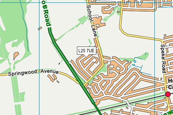 L25 7UE map - OS VectorMap District (Ordnance Survey)