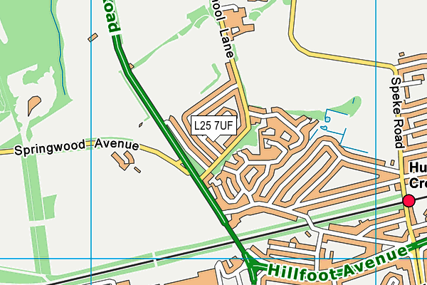 L25 7UF map - OS VectorMap District (Ordnance Survey)