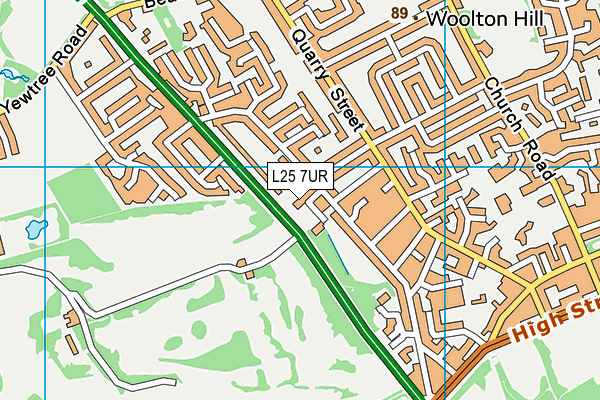 L25 7UR map - OS VectorMap District (Ordnance Survey)