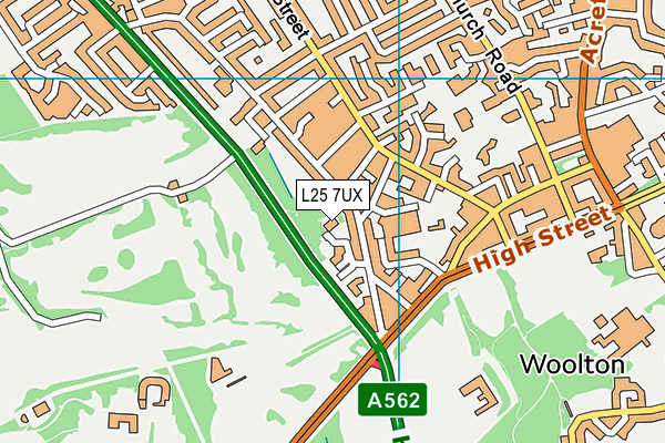 L25 7UX map - OS VectorMap District (Ordnance Survey)