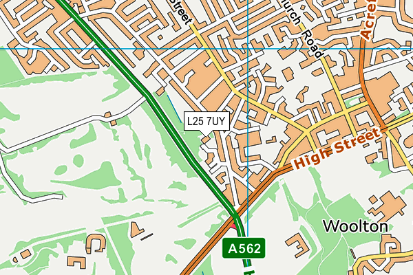 L25 7UY map - OS VectorMap District (Ordnance Survey)