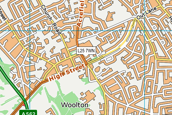 L25 7WN map - OS VectorMap District (Ordnance Survey)