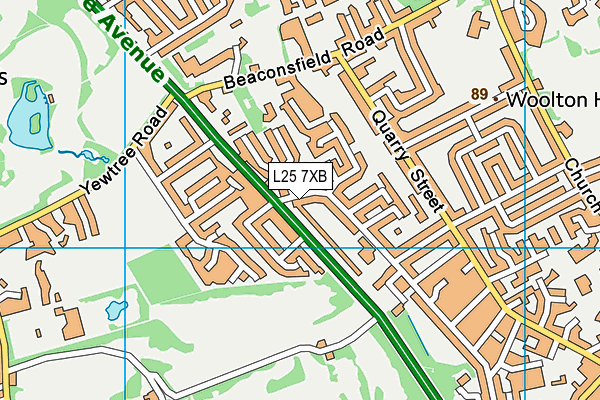 L25 7XB map - OS VectorMap District (Ordnance Survey)