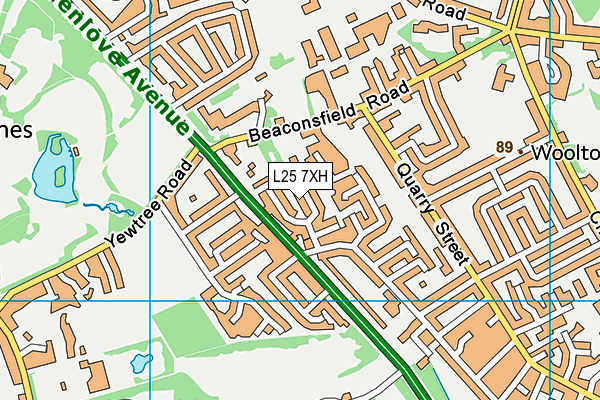 L25 7XH map - OS VectorMap District (Ordnance Survey)