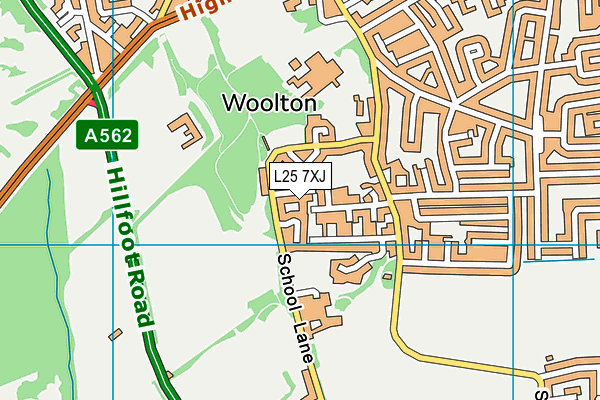 L25 7XJ map - OS VectorMap District (Ordnance Survey)