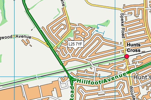 L25 7YF map - OS VectorMap District (Ordnance Survey)