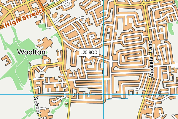 L25 8QD map - OS VectorMap District (Ordnance Survey)