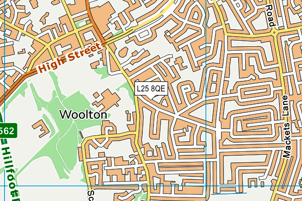 L25 8QE map - OS VectorMap District (Ordnance Survey)