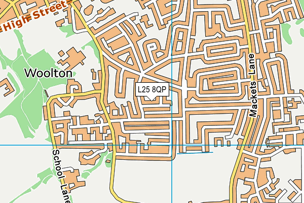 L25 8QP map - OS VectorMap District (Ordnance Survey)