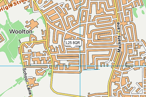 L25 8QR map - OS VectorMap District (Ordnance Survey)