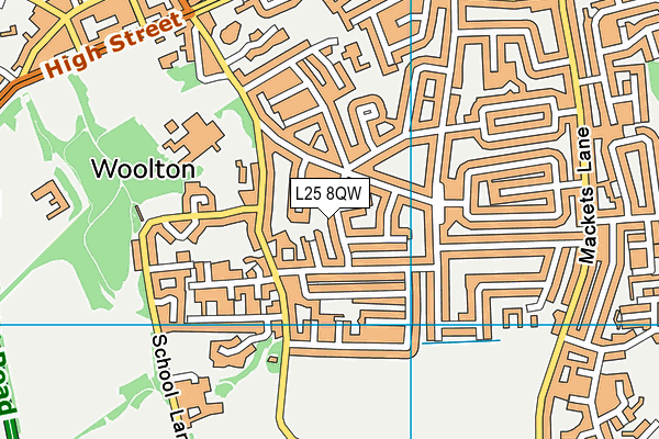 L25 8QW map - OS VectorMap District (Ordnance Survey)