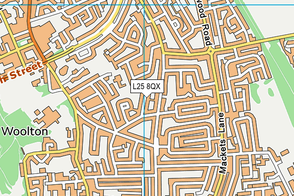 L25 8QX map - OS VectorMap District (Ordnance Survey)