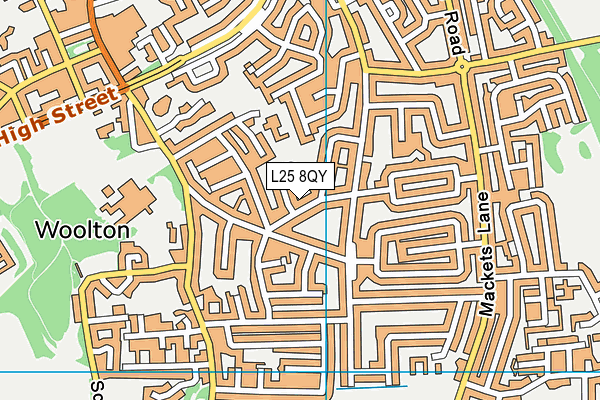 L25 8QY map - OS VectorMap District (Ordnance Survey)