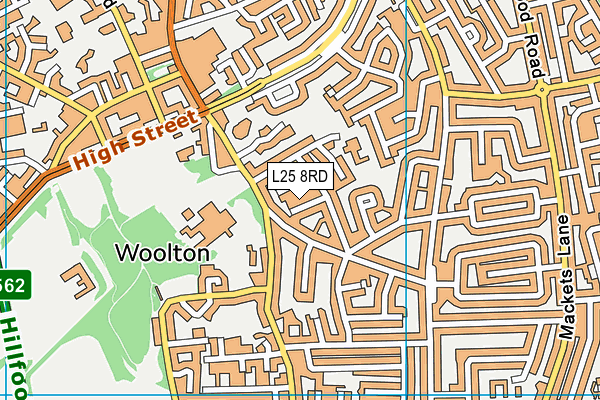 L25 8RD map - OS VectorMap District (Ordnance Survey)