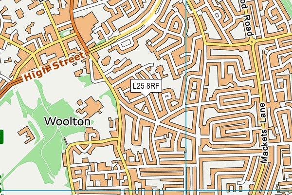 L25 8RF map - OS VectorMap District (Ordnance Survey)