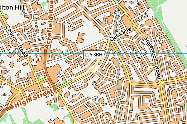 L25 8RH map - OS VectorMap District (Ordnance Survey)