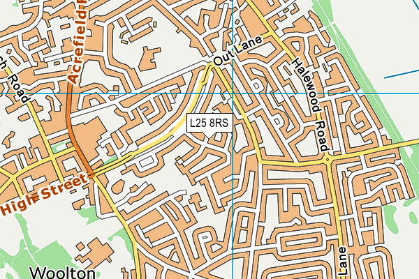 L25 8RS map - OS VectorMap District (Ordnance Survey)