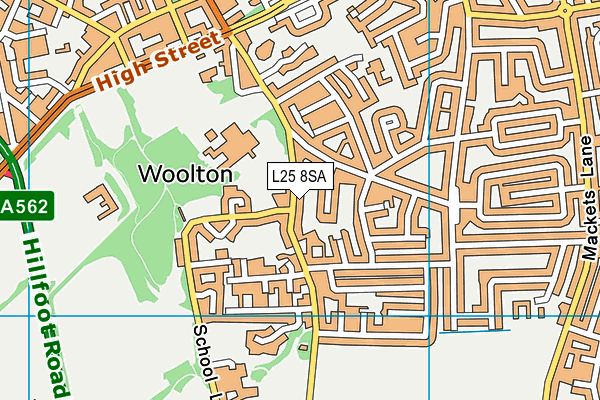 L25 8SA map - OS VectorMap District (Ordnance Survey)