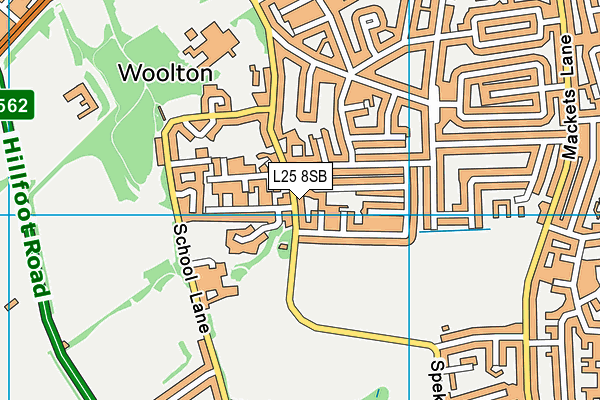 L25 8SB map - OS VectorMap District (Ordnance Survey)